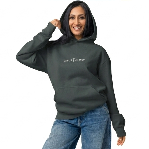New JESUS The Way Urban Garment-Dyed Hoodie Light
