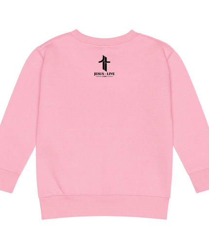 America's 250 patriotic kids sweatshirt in Pink, back view