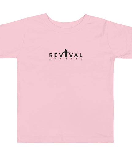 Revival America Christian kids t-shirt in Pink, front view