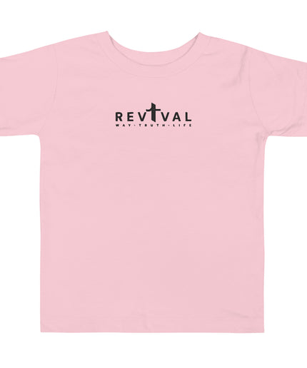 Revival Way Truth Life Christian kids t-shirt in Pink, front view