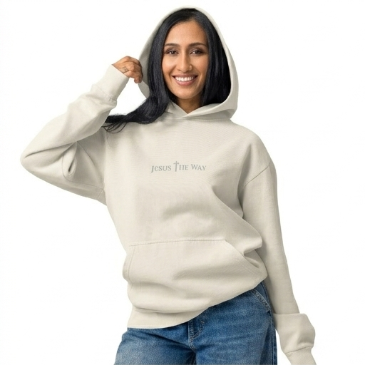 New JESUS The Way Urban Garment-Dyed Hoodie Light