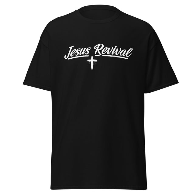 Jesus Revival Christian t-shirt in Black, front view
