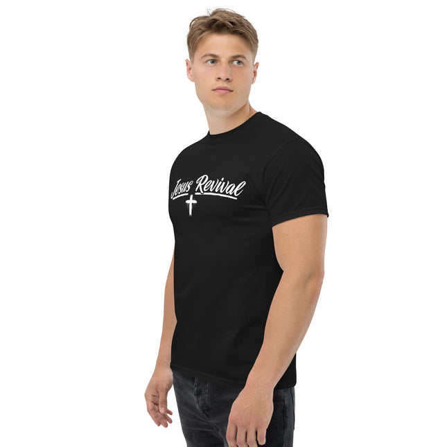 Jesus Revival Christian t-shirt in Black, left front view
