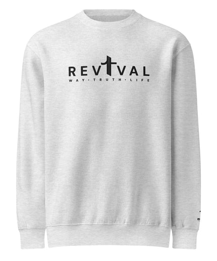 Revival Way Truth Life Christian sweatshirt in Heather Grey, front view