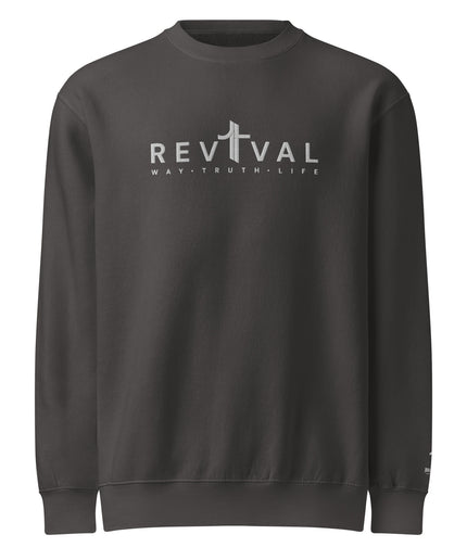 Revival Way Truth Life Christian sweatshirt in Smoke, front view