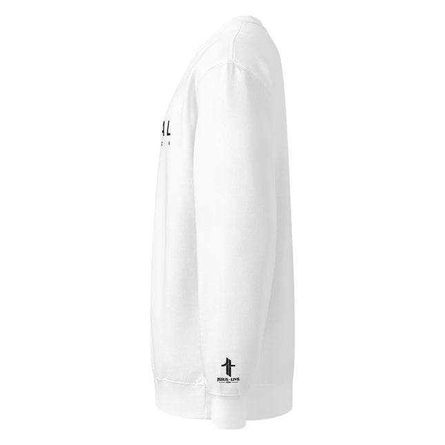 Revival America Christian sweatshirt in White, left side view