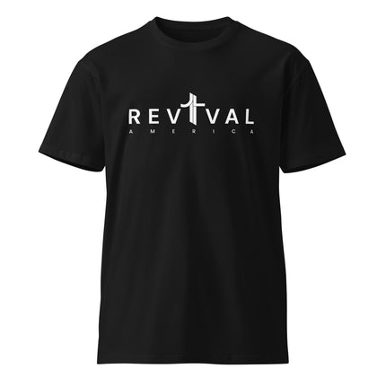 Revival America Christian t-shirt in Black, front view