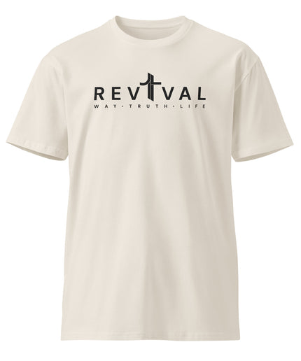 Revival Way Truth Life Christian t-shirt in Bone, front view