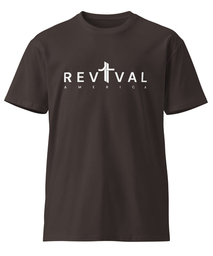Revival America Christian t-shirt in Coal, front view