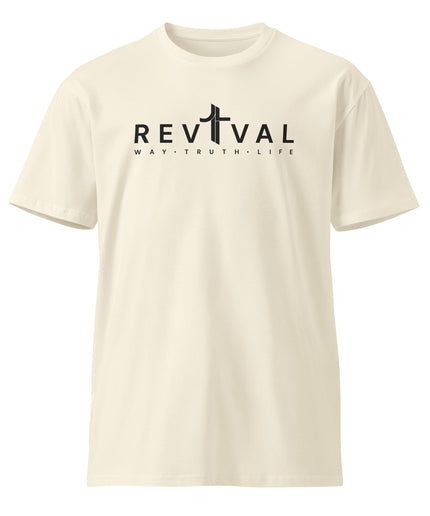 Revival Way Truth Life Christian t-shirt in Natural, front view