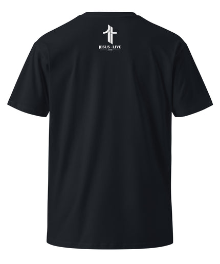 Revival Christian t-shirt in Navy, back view