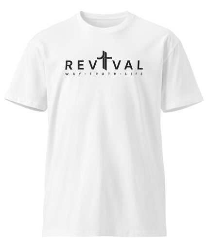 Revival Way Truth Life Christian t-shirt in White, front view