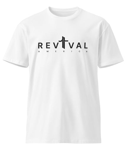 Revival America Christian t-shirt in White, front view
