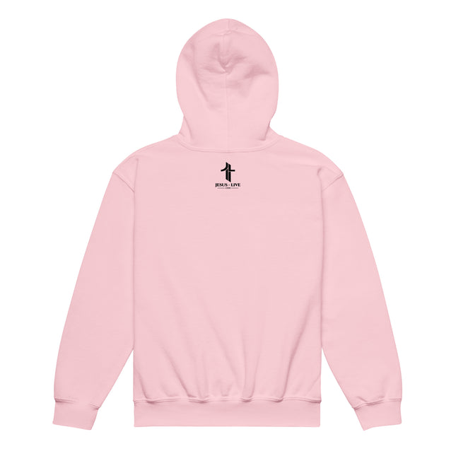 Jesus The Truth Christian youth hoodie in Light Pink, back view