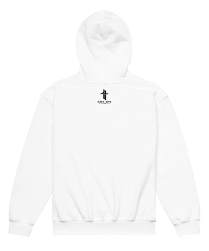 Chosen Christian youth hoodie in White, back view