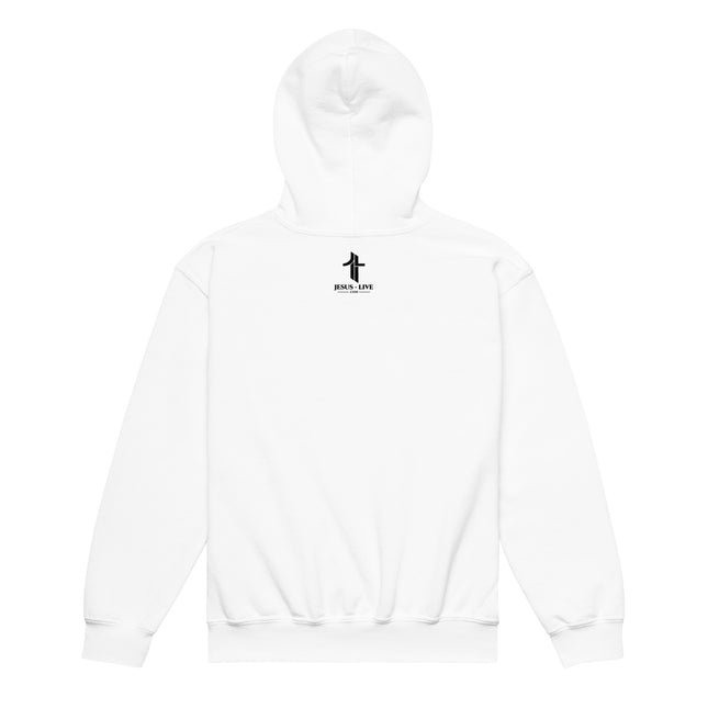 Jesus The Truth Christian youth hoodie in White, back view